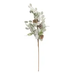 27"H Silver Dollar Shine Spray with Brown Paper-Wrapped Stem and Plastic Leaves