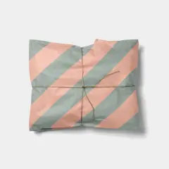 Pink and Lichen Green Stripe Gift Wrap