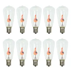 10PK - Vickerman ST40 Clear Flicker Flame E17 Bulb
