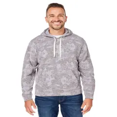 J America&reg; Triblend Pullover Fleece Hooded Sweatshirt GREY ALOHA TRBL