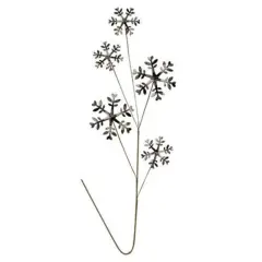 Black & White Plaid Snowflake Spray 27"