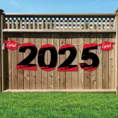 Big Dot of Happiness Red Grad - Best is Yet to Come - Large Red Graduation Party Decorations - 2025 - Outdoor Letter Banner