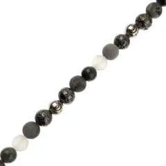 John Bead 8mm Solar System Universe Galaxy 7" Bead Strand Moon