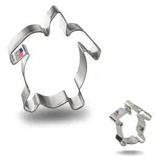 Sea Turtle Cookie Cutter 2 Pc Set. USA Tin Plate Steel - By CookieCutter.Com