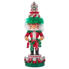Kurt Adler 15-Inch Hollywood Nutcrackers&trade; Red, White and Green Candy Tower Hat Nutcracker