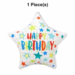 Star-Shaped Happy Birthday 19" Mylar Balloon