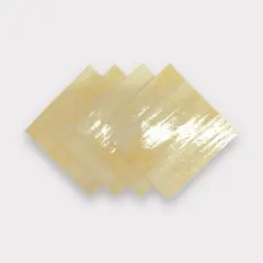 Honey tr., White Crystal Prisma Fusible Glass Sheets / Mosaic Squares - 4 Pack