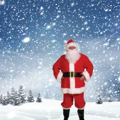 Economy Santa Suit Plus Size, Red Velour Jacket Pants Hat Belt and Boot Tops