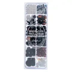 John Bead Mixed Czech Glass Beads Box, 200g Dark Starnight