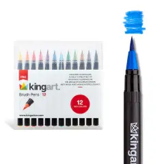KINGART&reg; PRO Watercolor Brush Pens 12 Colors
