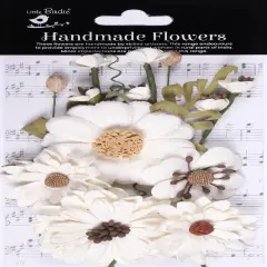 Little Birdie Heleen Paper Flowers 12/Pkg-Ivory Pearl