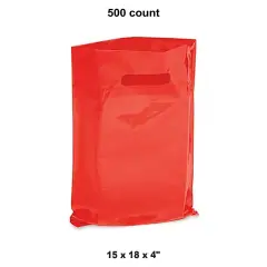 Sleek & Stylish Die Cut Bags for 15 x 18 x 4" Red