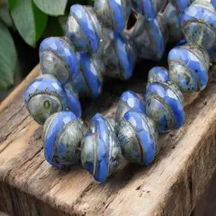 Cornflower Blue Picasso Saturn Beads - Choose your Size
