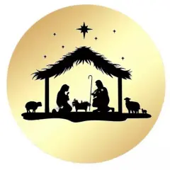 Kitcheniva Christmas Nativity Gold Foil Envelope Seal Stickers 1.2" to 2.5"