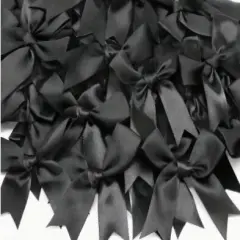 12 Ct Black Bow Satin Ribbon