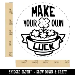 Make Your Own Luck Shamrock Clover Saint Patricks Day Rubber Stamp for Stamping Crafting Planners