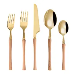 Beachwood Flatware Set Gold