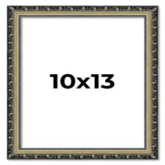 10x13 Museum-Quality Picture Frame with UV-Resistant Acrylic & Acid-Free Backing, Available in 4 Finishes - Gold, Silver, Bronze, and Black
