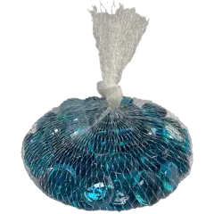 Ice Blue Lustre Glass Nuggets - 12oz Bag - Flat Glass Gems/Beads - Decorative Glass Stones - Great for Mosaics and Other Glass Projects