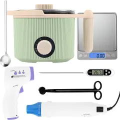 Candle Making Kit with Electronic 3Lbs Melting Pot, Pro DIY Candle Making Supplies Including Heat Gun, Digital Thermometer, Digital Scale, Wick Trimmer for Adults Candle Craft Project