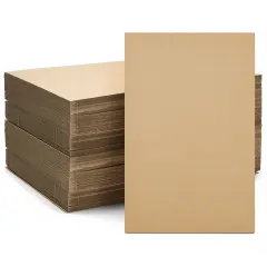 50-Pack Large Corrugated Cardboard Sheets, 11x17-Inch Flat Packaging Inserts Pads for Mailers, Shipping, Packing, Mailing, Arts and Crafts, DIY Projects (2mm Thick) Brown