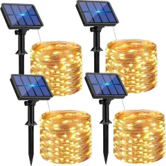 4 Pack Solar String Lights Outdoor - 320LED 132FT Solar Fairy Lights Waterproof 8 Modes