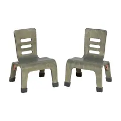 Bentwood Chair, 8in Seat Height, Stackable Seats, 2-Pack Grey Wash