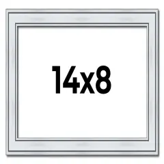 Photo Size Classic Silver Picture Frame - UV Acrylic, Foam Board Backing, Hanging Hardware