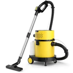 Yellow 4-in-1 Portable Wet Dry Vacuum Cleaner with 2-Button Remote Controller and Smooth Caster Wheel