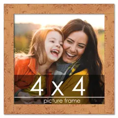 Square Shabby Chic Orange Picture Frame - UV Acrylic, Foam Board Backing, Hanging Hardware