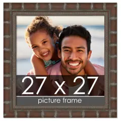 27x27 Modern Bamboo Picture Frame with UV-Resistant Acrylic & Acid Free Backing, Available in5 Finishes - Gold, Silver, Brown, Black, and Natural