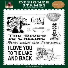Carta Bella Stamps-Hooked On Fishing, Gone Fishing