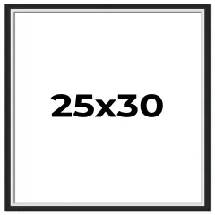 Flat Silver Picture Frame - UV Acrylic, Foam Board Backing, Hanging Hardware