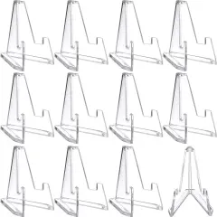 Boao 12 Packs Card Display Stand 2.24" Tall Clear Acrylic Easel Stands Mini Coin Picture Display Easel Holder Baseball Sports Card Trading Graded Holder