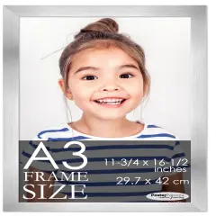 A3 Picture Frame (11.75 x 16.5 inches) &ndash; Solid Wood Frame with UV Acrylic in 5 Colors (Brown, Black, White, Silver, Bronze)