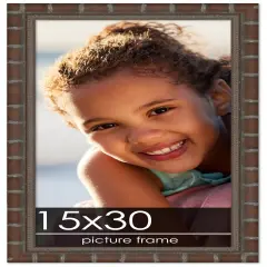 15x30 Modern Bamboo Picture Frame with UV-Resistant Acrylic & Acid Free Backing, Available in5 Finishes - Gold, Silver, Brown, Black, and Natural
