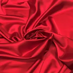 1 Yard Apple Red Stretch Charmeuse Fabric Shiny Lightweight Satin for Costumes Dressmaking 59&rdquo; Width