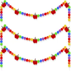 3 Pcs Back to School Felt Banner Apple Garland