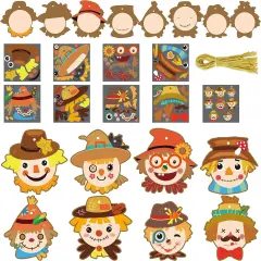 123Pcs Fall Scarecrow Head Craft Kit