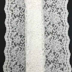 1 Yard White Vintage Corded Lace Fabric for Wedding Gowns Veils Diy Sewing Crafts 52/54&rdquo; Width
