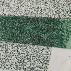 1 Yard Glitter Rhinestone Mesh Fabric Sparkly Sheer Material for Costumes, Gowns & Decor Hunter Green