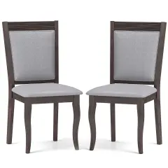 Costway Wood Dining Chairs Set of 2/4 with Rubber Wood Frame Padded Seat High Backrest