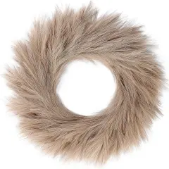 26&rsquo;&rsquo; Faux Pampas Grass Wreath