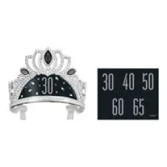 Birthday Black Glitz Plastic Tiara with Number Stickers