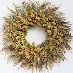 Artificial Eucalyptus and Fake Ferns - Fall Wreath