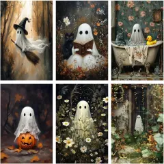 6 Packs Halloween 5D Diamond Art Painting Kits for Adults,12x16in