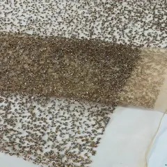 1 Yard Glitter Rhinestone Mesh Fabric Sparkly Sheer Material for Costumes, Gowns & Decor Rose Gold