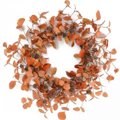 Autumn Wreath with Eucalyptus Leaves & Pinecones