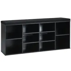 Costway Entryway Padded Shoe Storage Bench 10-Cube Organizer Bench Adjustable