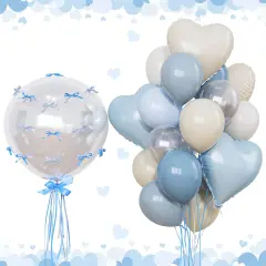 Light Baby Dusty Blue Cream Balloon 18 in